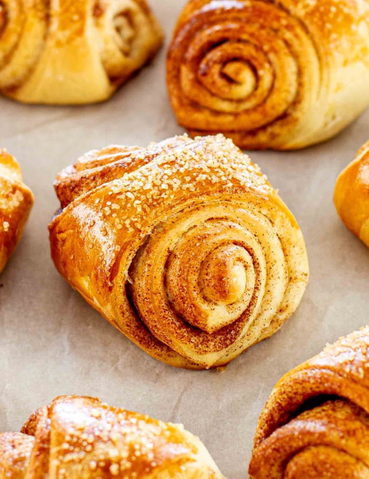 freshly baked finnish cardamom rolls.