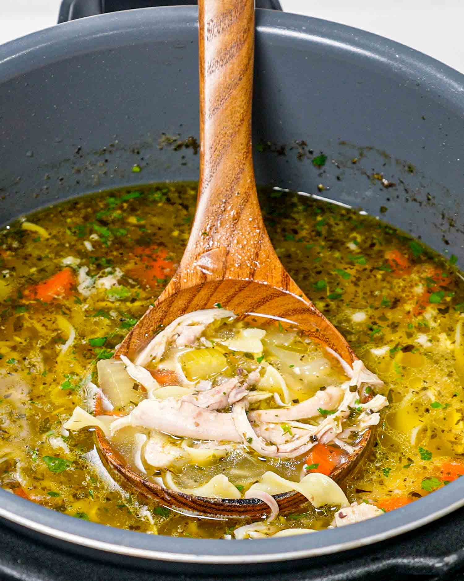 chicken noodle soup in an instant pot.