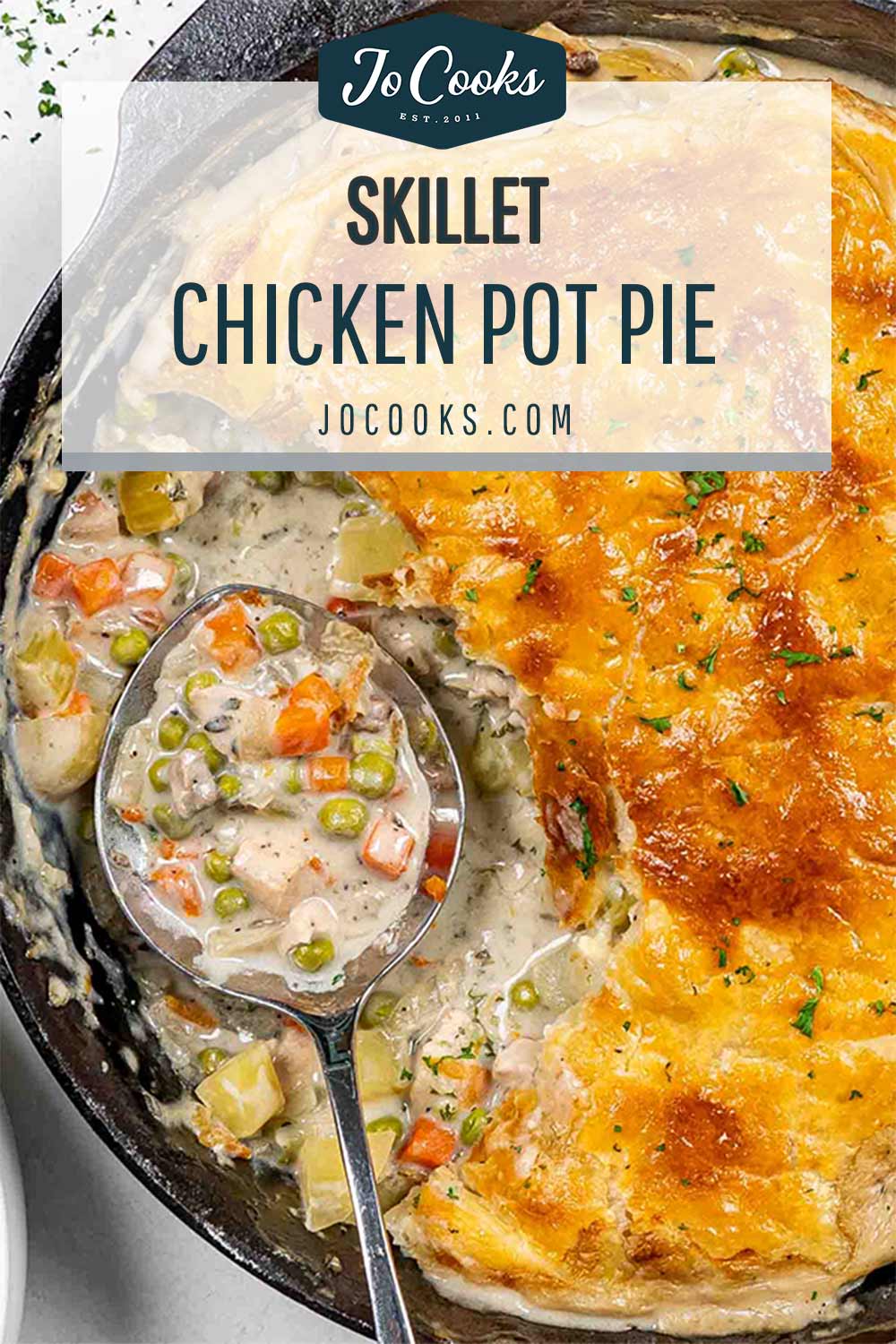 pin for skillet chicken pot pie.
