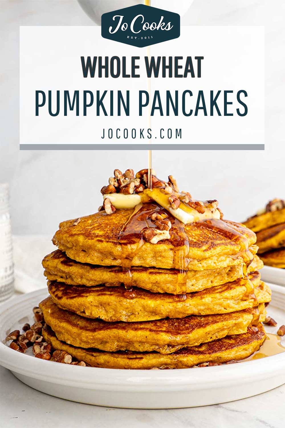 pin for whole wheat pumpkin pancakes.